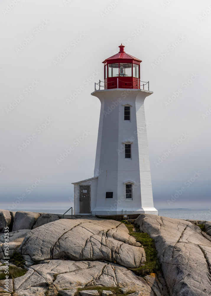 Early morning at the lighthouse at Peggy's Cove in beautiful Nova Scotia, Canada