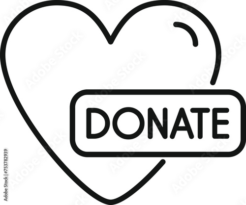 Love care donate heart icon outline vector. Online care support. Fundraising company