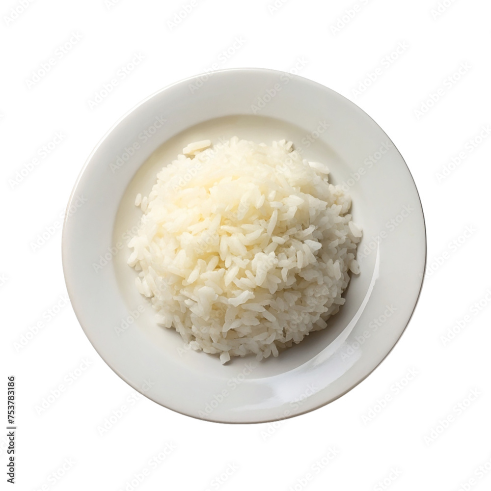Rice in a plate on a transparent background. Isolated. Rice in a plate on a transparent background. Isolated.