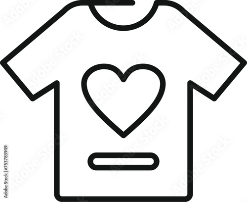 Support donation tshirt icon outline vector. People contribute help. Team style share