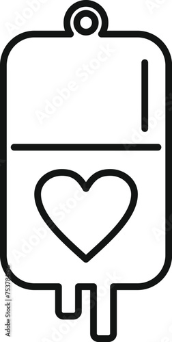 Donation blood package icon outline vector. Finance share. Profit header page