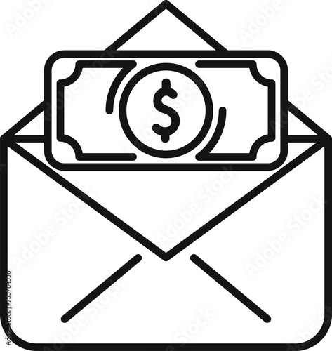 Finance mail support icon outline vector. Online donation. Financial investment company