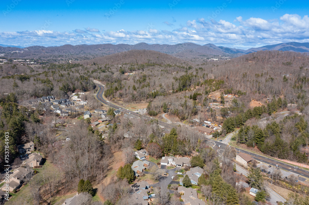 drone mountain neighborhood views
