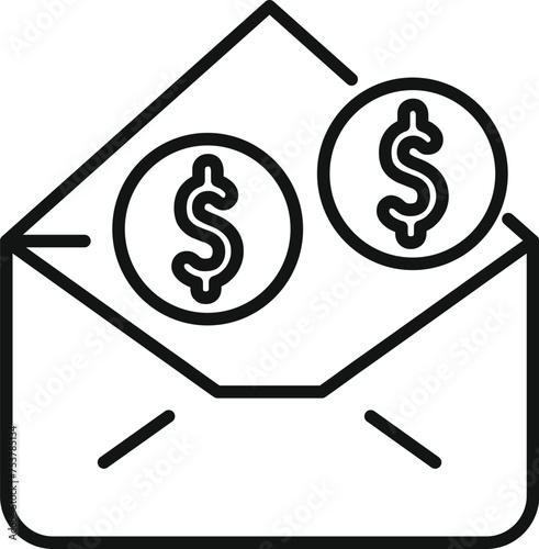 Investment money care icon outline vector. Love support gift. Payment project