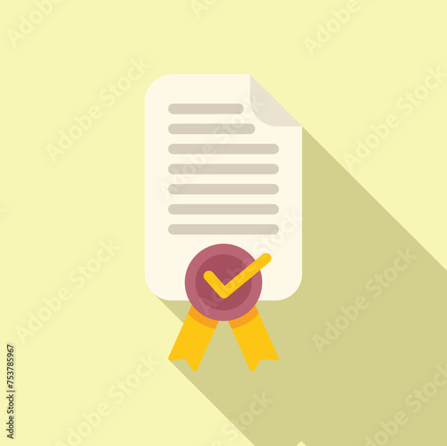 Registration certificate icon flat vector. New sign user. Join online verify step