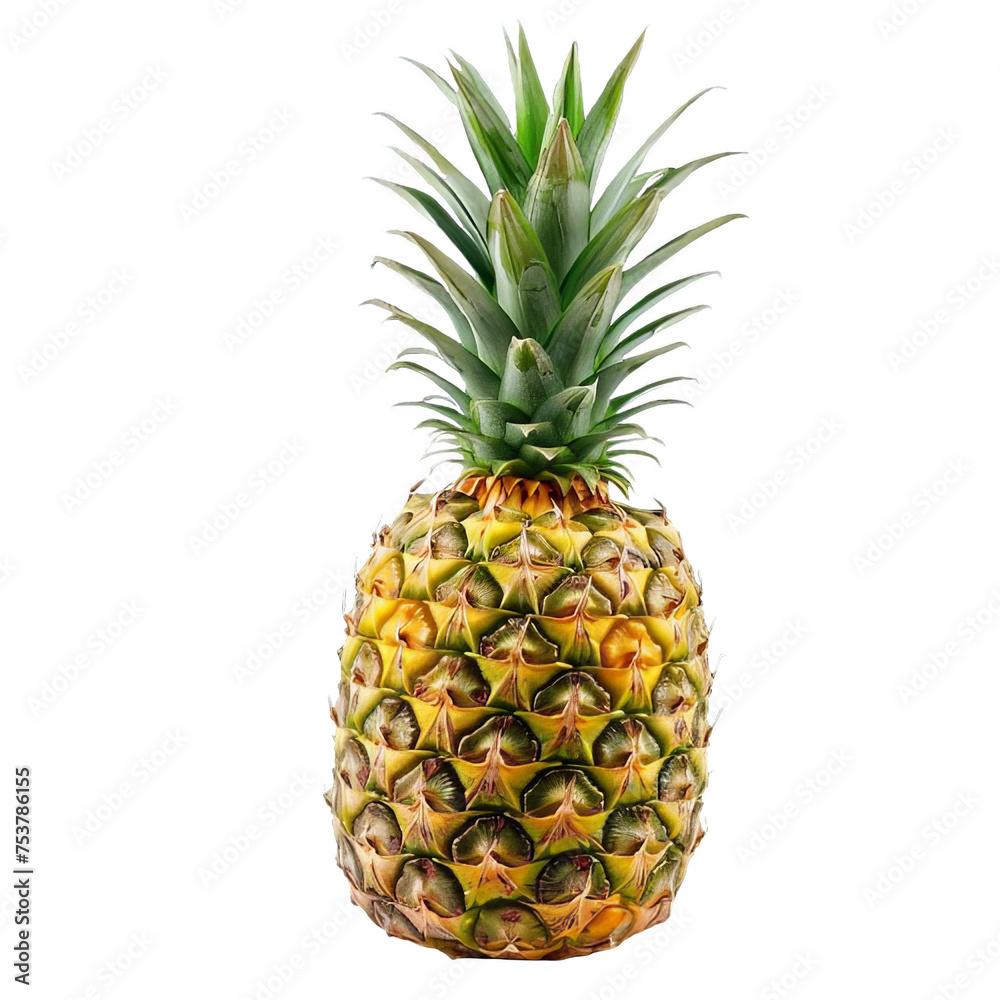 Fototapeta premium Pineapple on White or transparent Background, PNG