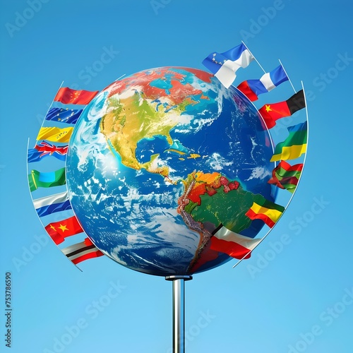 Flags Waving and Flying Around the Globe, To convey a message of international unity, diversity, and connection through a unique and eye-catching