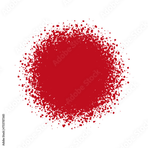 飛び散っている手描きの赤い丸 - スプレー塗料･ブラシのデザイン素材