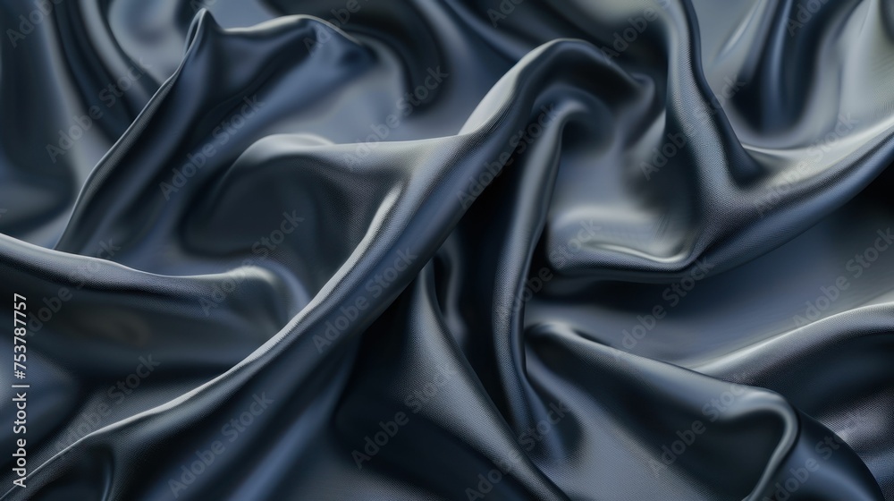 Obraz premium Elegant Blue Satin Fabric Texture with Luxurious Silk Waves