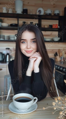 Young woman having a break ...