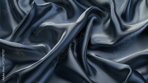 Elegant Blue Satin Fabric Texture with Luxurious Silk Waves