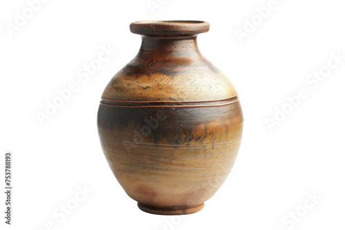 Ceramic pottery vase isolated on transparent background