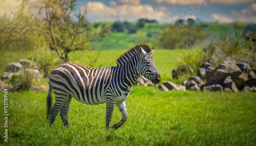 Striped Beauty  A Zebra   s Majestic Pose