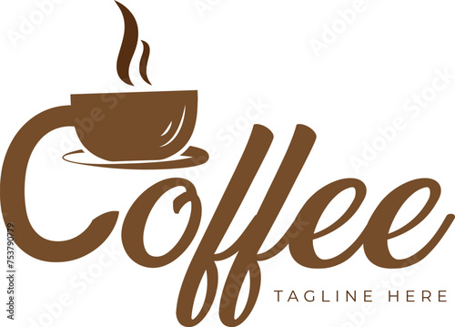 Cup of coffee Vector Logo design Template