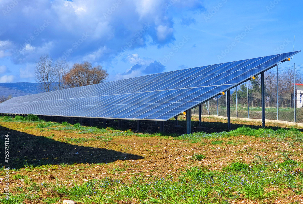 photovoltaic park panels energy electricity  sunny day