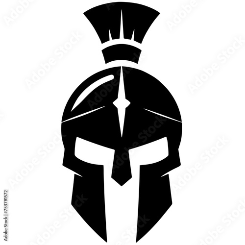 Spartan helmet logo silhouette