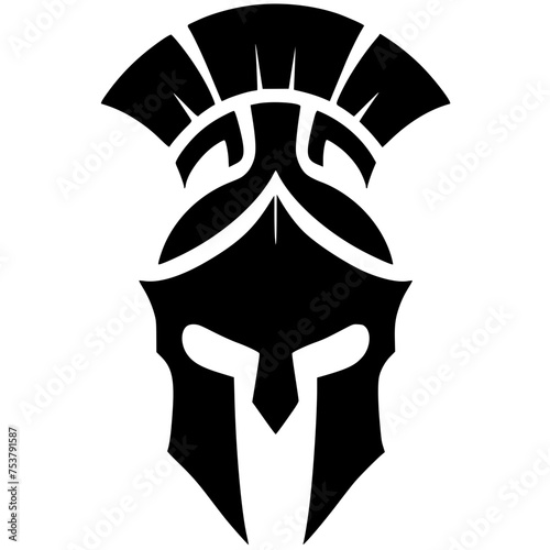 Spartan helmet logo silhouette