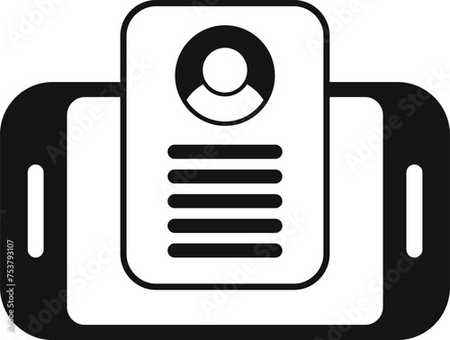 New phone login data icon simple vector. Profile code device. Register login