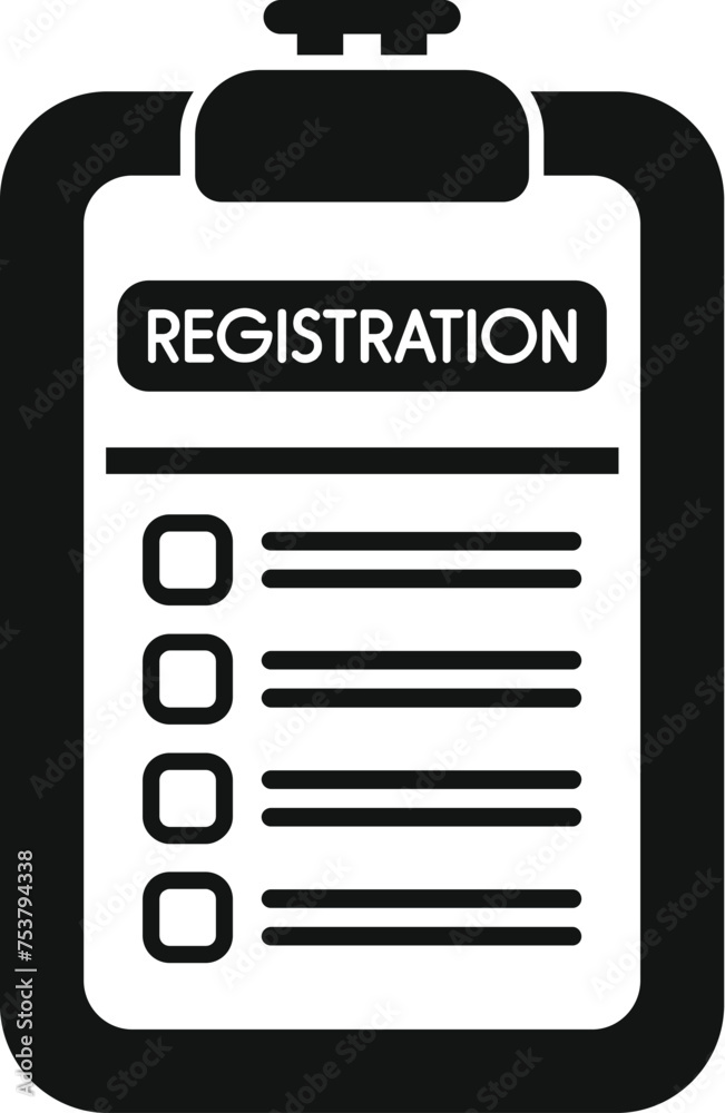 Registration form clipboard icon simple vector. Account create membership. New profile verify Registration form clipboard icon simple vector. Account create membership. New profile verify