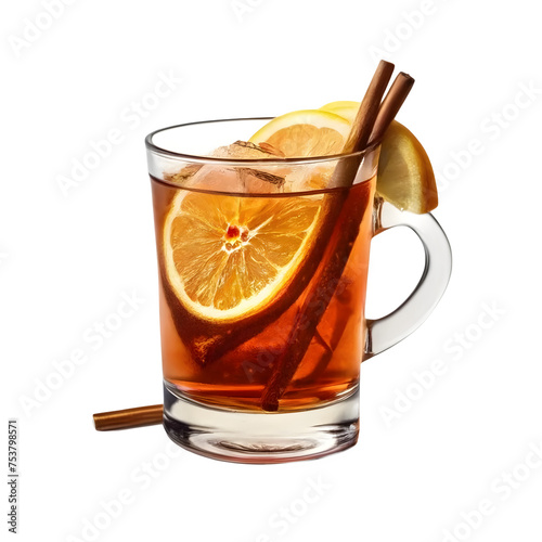 An Isolated Apple Cider Hot Toddy Cocktail Drink, Transparent Background, PNG