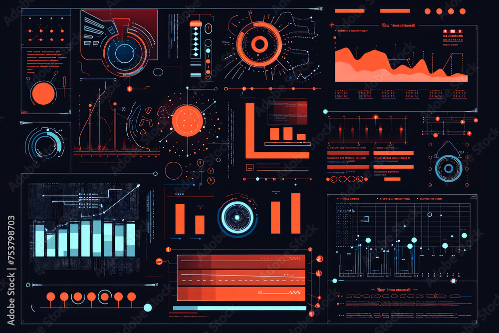 Obraz premium Big data technology and data science. Data flow concept.