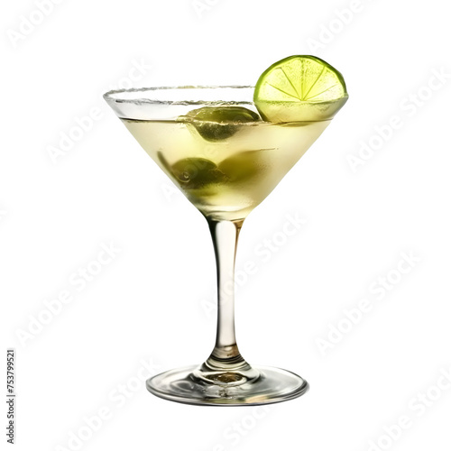 An Isolated Dirty Martini Cocktail Drink, Transparent Background, PNG