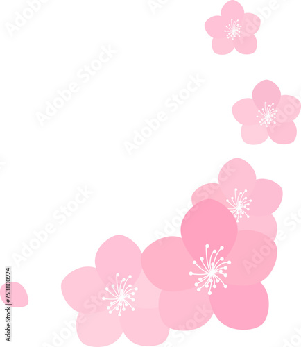 Vector frame of cherry blossoms. 