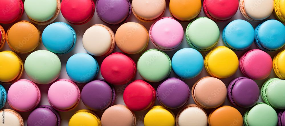 Panning Across Colorful French Macaron Cookies Panning Across Colorful French Macaron Cookies