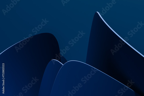 Blue abstract background with geometric shapes photo