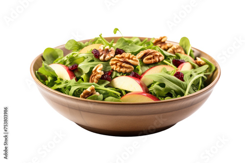 Bowl of Salad with Apples a...