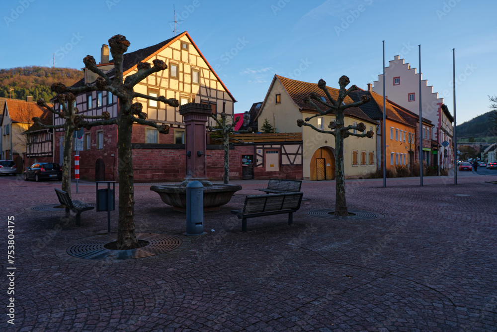 Historischer Altstadt in Euerdorf, Landkreis Bad Kissingen, Unterfranken, Bayern, Franken, Deutschland