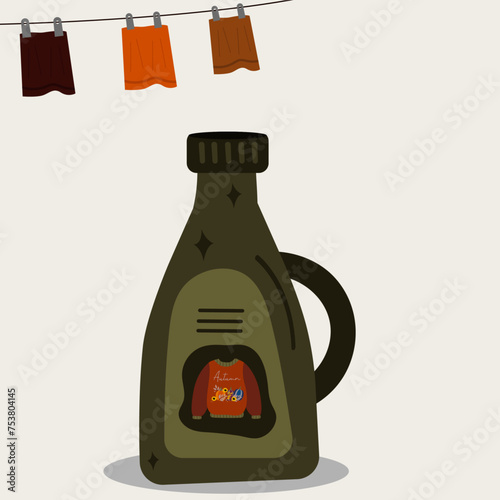 Flat Design Illustration with liquid Fabric Softener at Autumn Taste 
