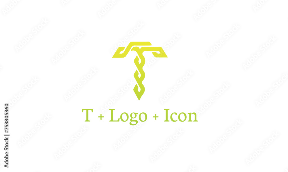 Fototapeta premium Abstract letter T arrow vector logotype. Line hexagon creative simple logo design template. Universal geometric symbol font icon.