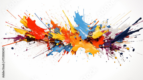 Vibrant Artistic Chaos: A Symphony of Colors in a Dynamic Abstract Paint Splatter © Watermelon Jungle