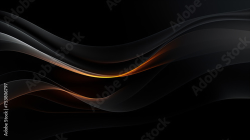 Sleek Abstract Curves: Subtle Gradient with a Bold Single Stroke on a Black Background