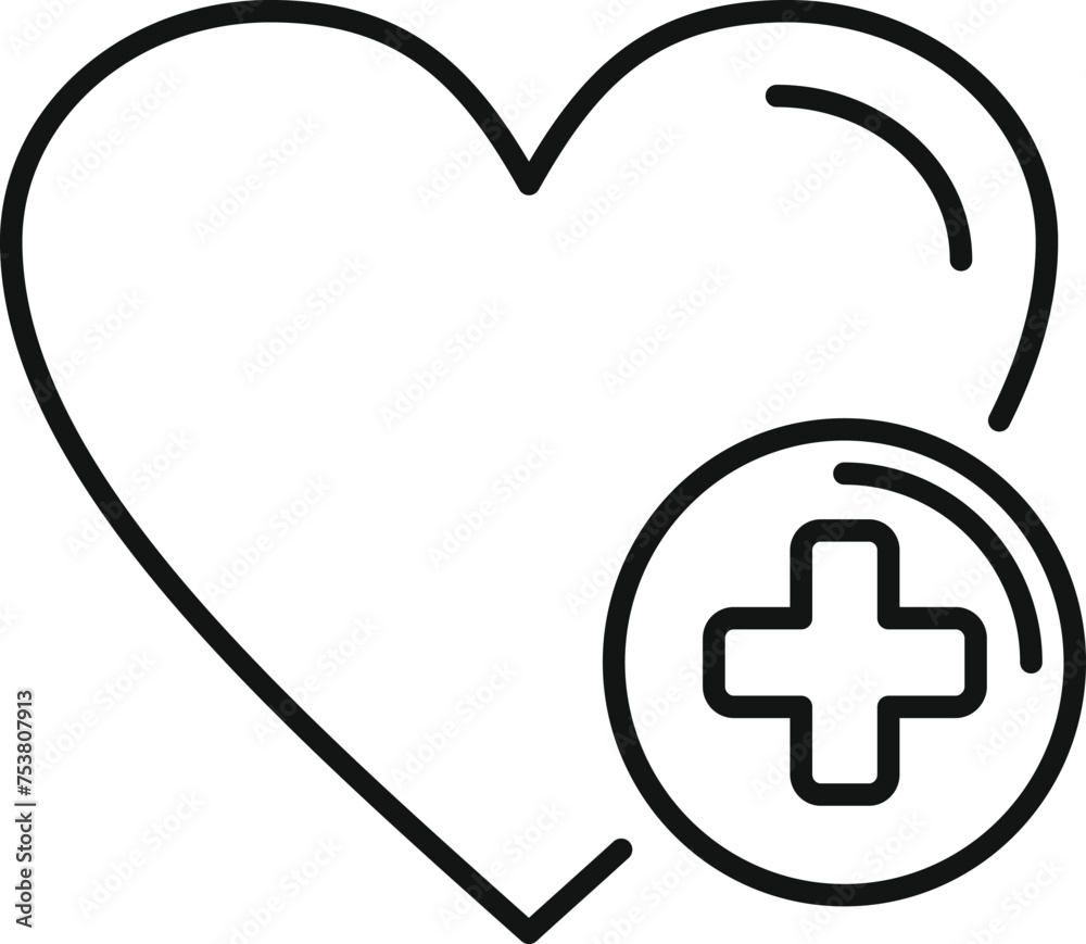 Love add support icon outline vector. Order shop button. Delivery favorite order Love add support icon outline vector. Order shop button. Delivery favorite order