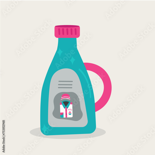 Flat Design Illustration with Liquid Fabric Softener at Cupcake Taste