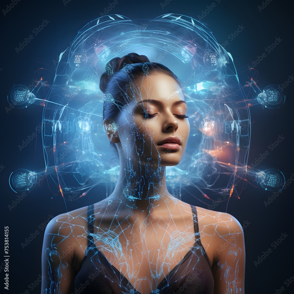 a person with a scanning headset a person with a scanning headset