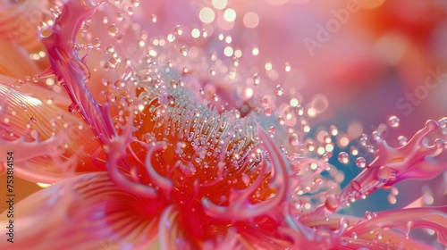 Fluid Bloom  Ferrofluid dandelion s wavy motion captivates with its unique allure.