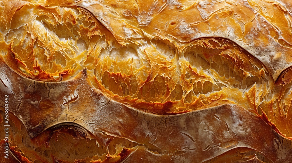 Texture of fresh bread, crispy crust of bread