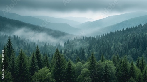 Mystical Foggy Forest at Dawn © Landscape Planet