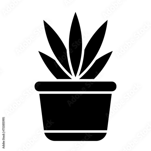 Plant Pot Flat Icon Design