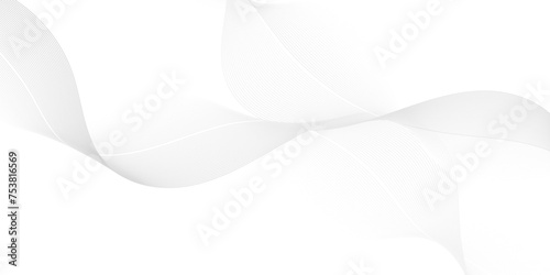 Abstract white blend waves lines and technology transparent gradient background. Modern white flowing wave lines and glowing moving lines. Futuristic technology and sound digital wave line background.