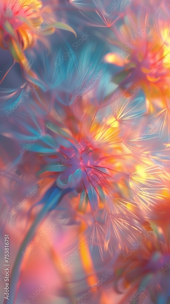 Heatwave Waltz: Dandelion's macro dance swirls with warm and cold hues, a captivating waltz of thermal contrasts. Heatwave Waltz: Dandelion's macro dance swirls with warm and cold hues, a captivating waltz of thermal contrasts.