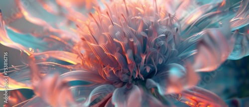 Heatwave Bloom: Dandelion's petals shimmer with warm and cold tones, creating a heatwave of color.