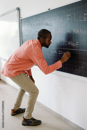 Foreign language educator lesson vocabulary chalkboard linguistic  photo