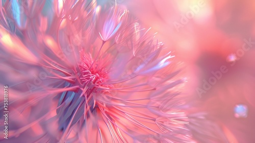 Iridescent Bliss: Soft, shifting hues accompany dandelion's serene wavy motion.