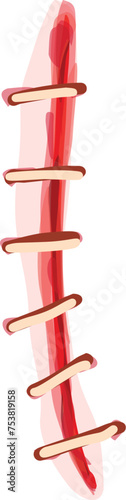 Medical suture icon cartoon vector. Metal body care. Anatomy room treatment