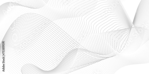 Abstract white blend waves lines and technology transparent gradient background. Modern white flowing wave lines and glowing moving lines. Futuristic technology and sound digital wave line background.