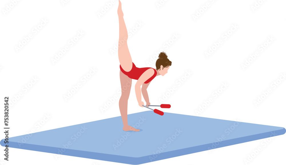 Gear equipment for mat gymnastic icon cartoon vector. Vault center. Female training indoor Gear equipment for mat gymnastic icon cartoon vector. Vault center. Female training indoor